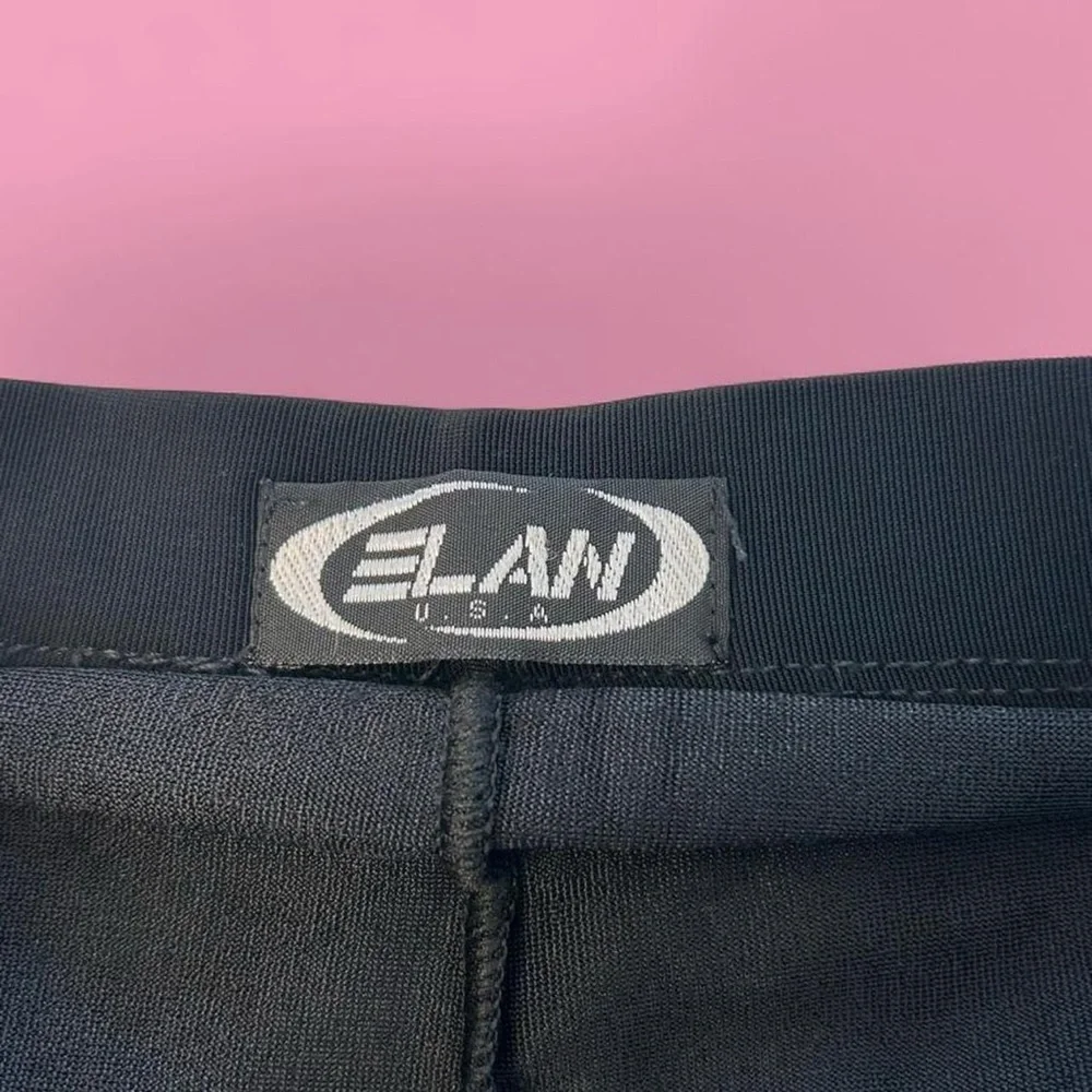 Vintage Y2K Preppy Black Cheer Style Mini Skirt w Button Detail by Elan - Picture 3 of 7